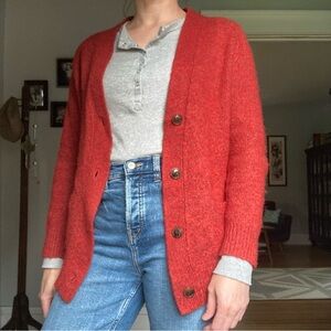 Denim & Supply Ralph Lauren Red Orange Cardigan Sweater